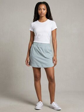 Apana Skort Women’s M Gray Athletic Activewear Stretch Pull On Built In Shorts